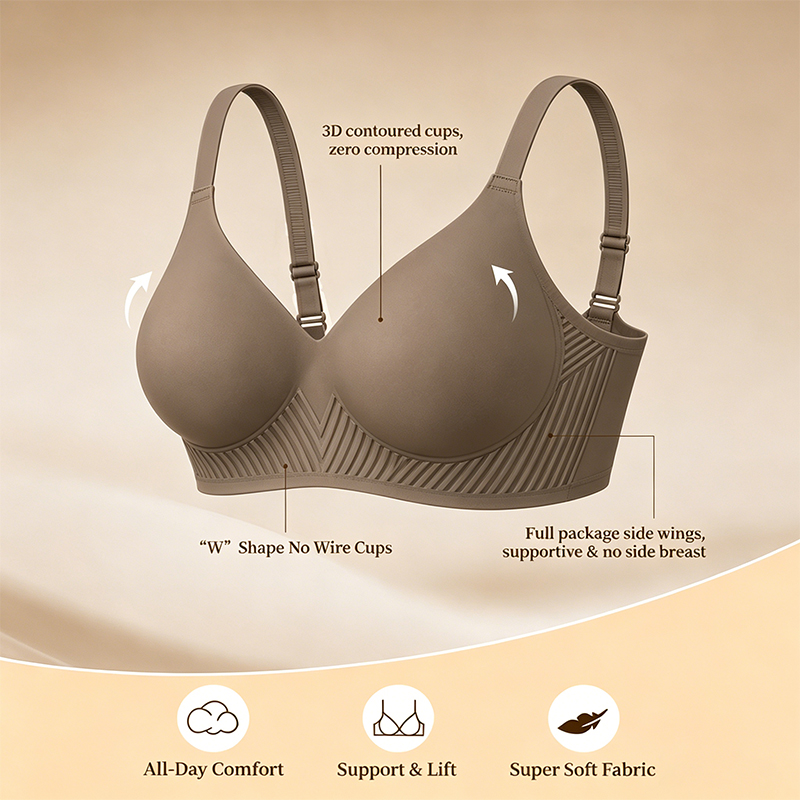 Underwire Bra Padded - Full Coverage Push Up Jelly Support