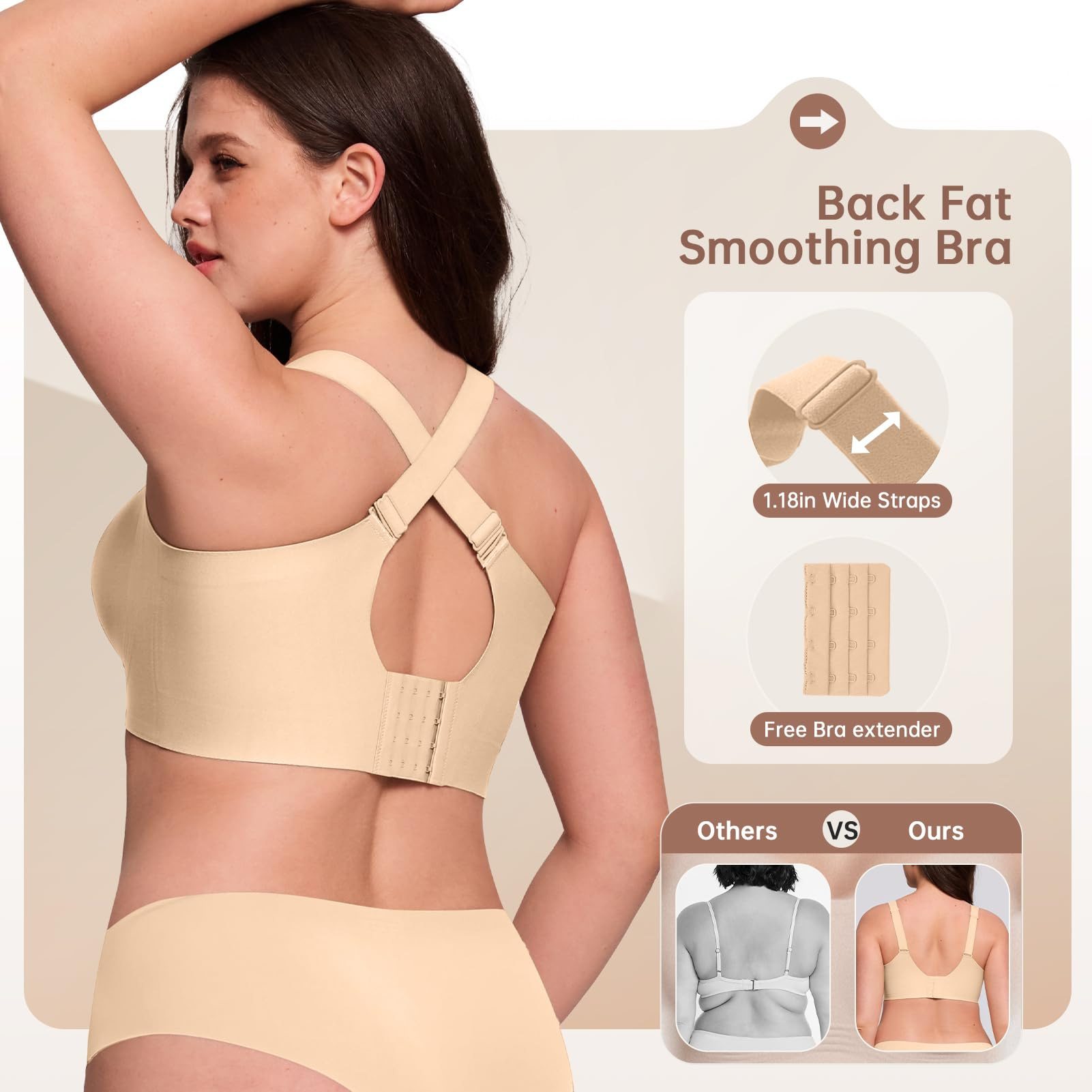 Plus Size Wireless Bra for Wom - Underwire Bra Padded のレビューと価格
