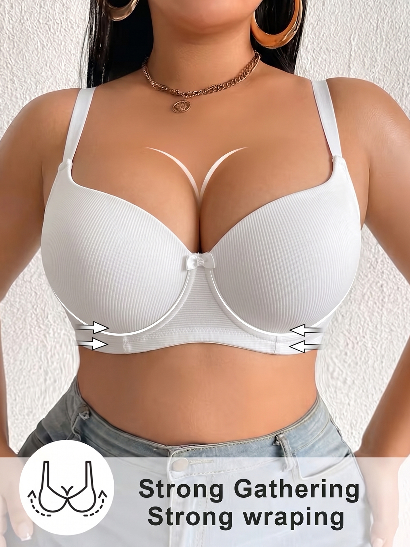 Plus Size Anti-Sagging Women B - Underwire Bra Padded のレビューと価格