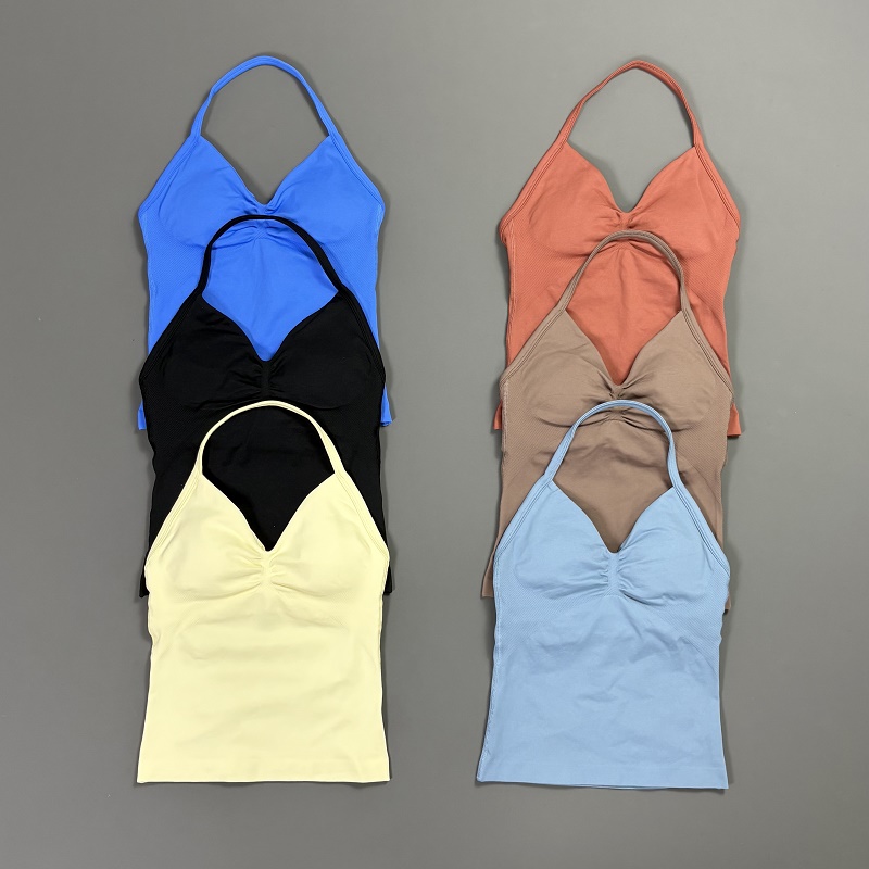 Sports Tank Top Women Halter V - T Shirt Bra Seamless のレビューと価格