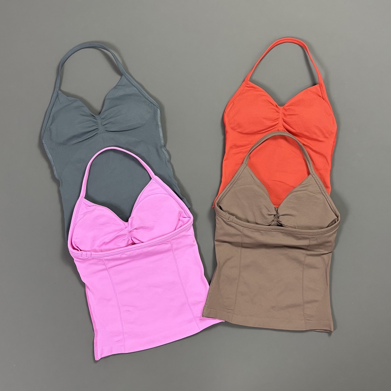 Sports Tank Top Women Halter V - T Shirt Bra Seamless のレビューと価格