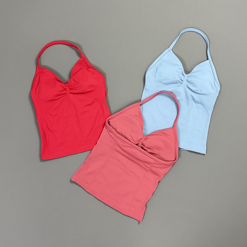 Sports Tank Top Women Halter V - T Shirt Bra Seamless のレビューと価格