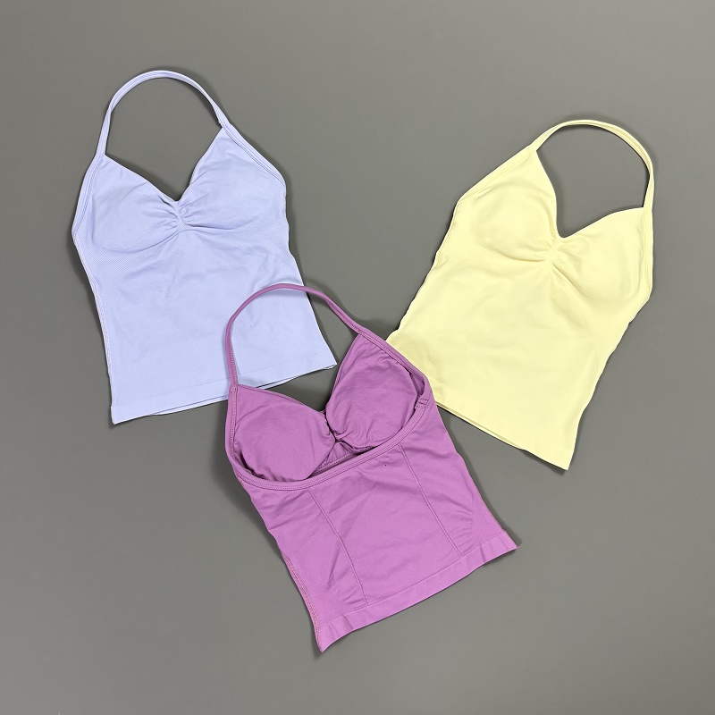 Sports Tank Top Women Halter V - T Shirt Bra Seamless のレビューと価格