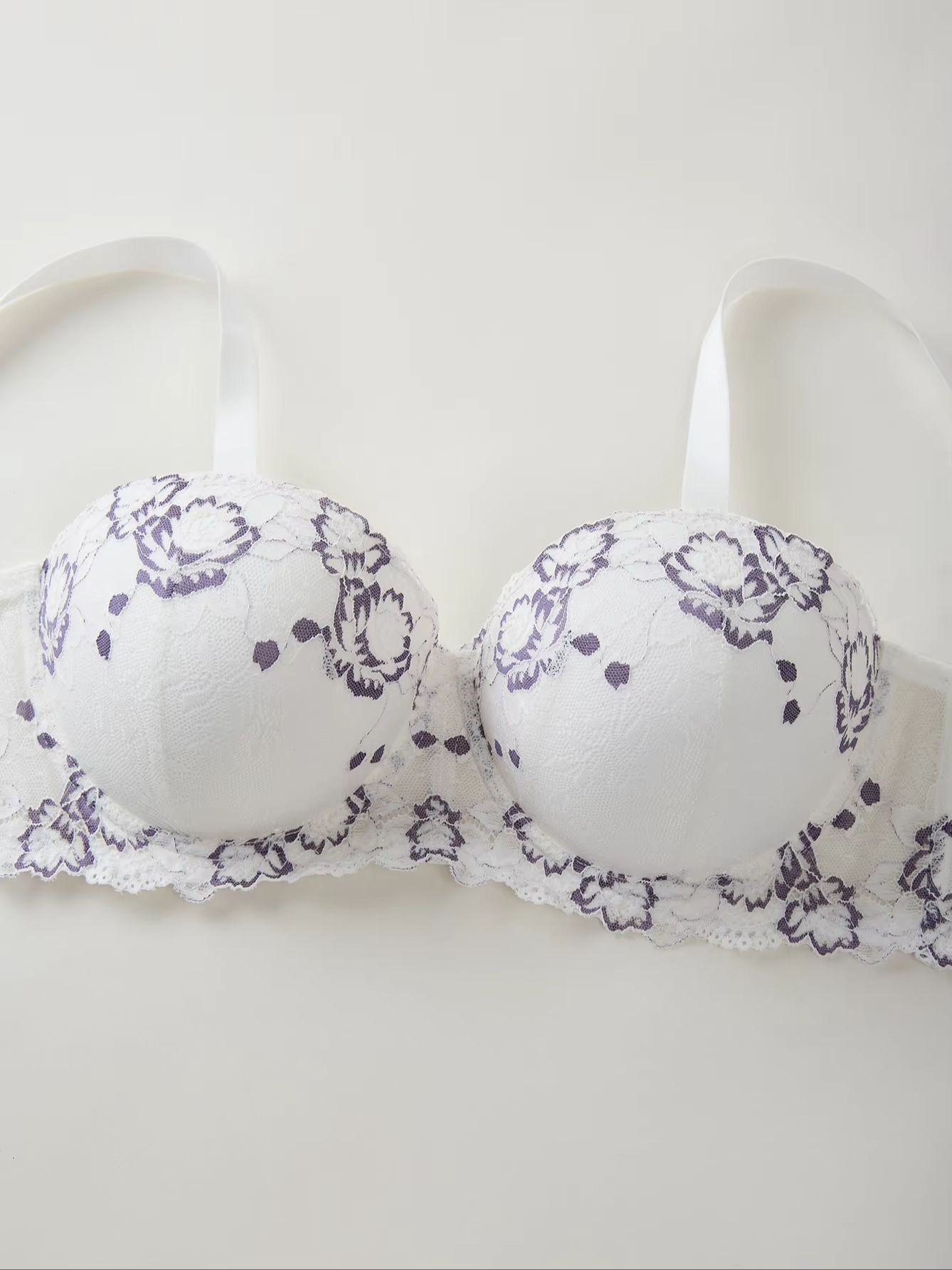 Plus Size Lace & Embroidery Wo - Underwire Bra Padded のレビューと価格