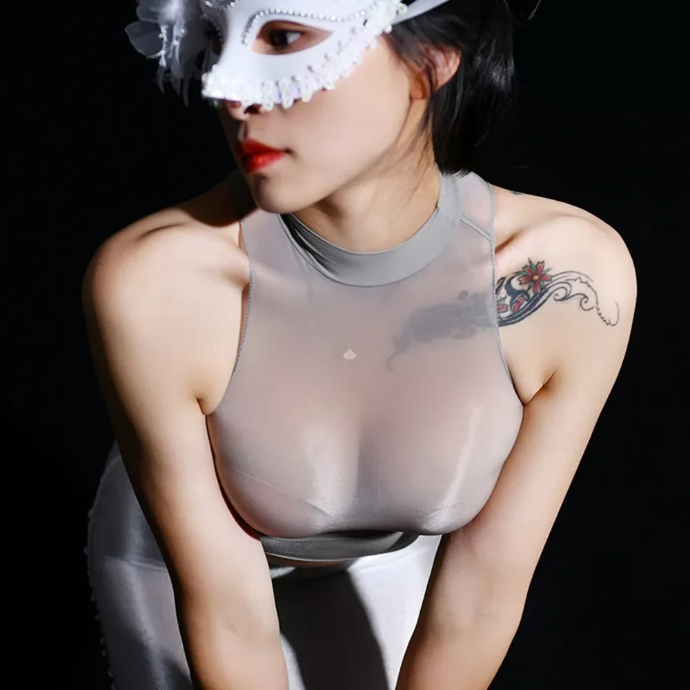Sheer Tops Shiny Soft Womens F - Sheer Mesh Bra のレビューと価格