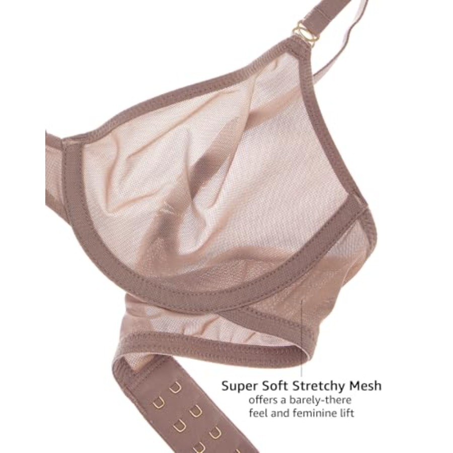Women's Cosnufy Sheer Balconet - Demi Bra Balconette のレビューと価格