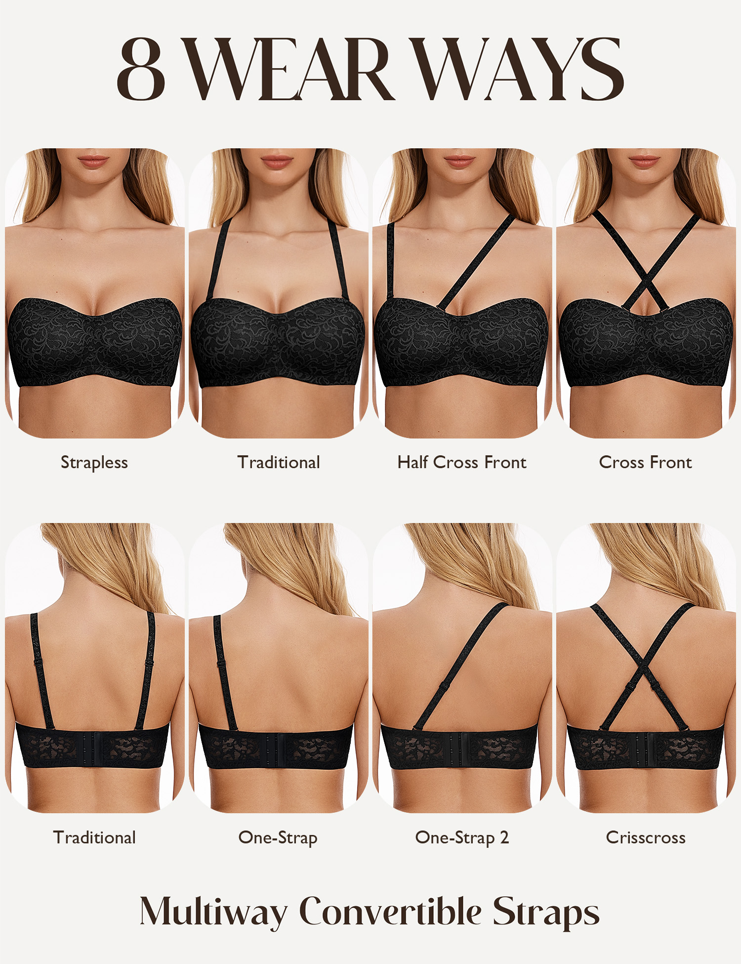 Wingslove Women's Strapless mu - Convertible Bra Multiway のレビューと価格