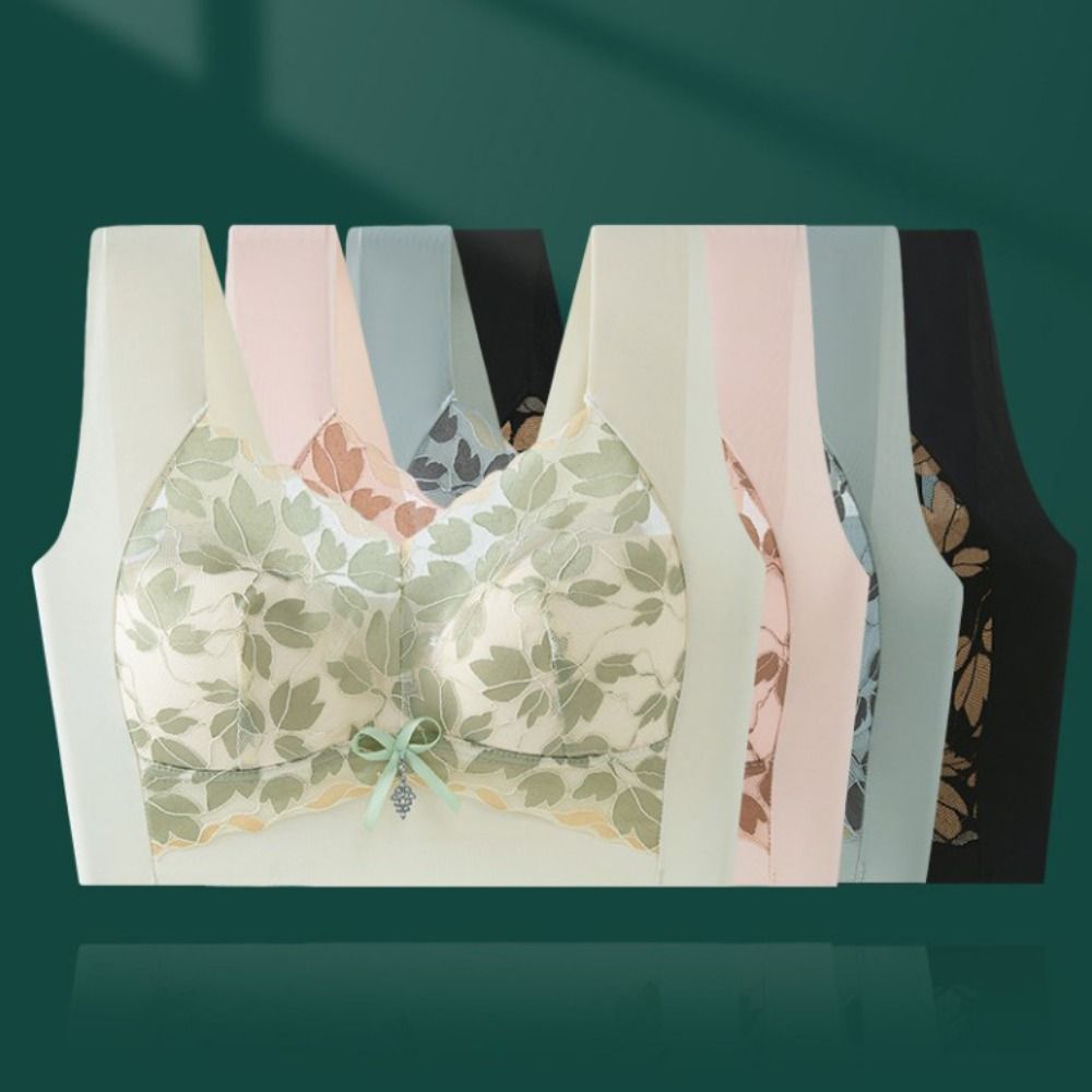 Comfortable Leaf Lace Deep V B - Wirefree Bra Comfort のレビューと価格