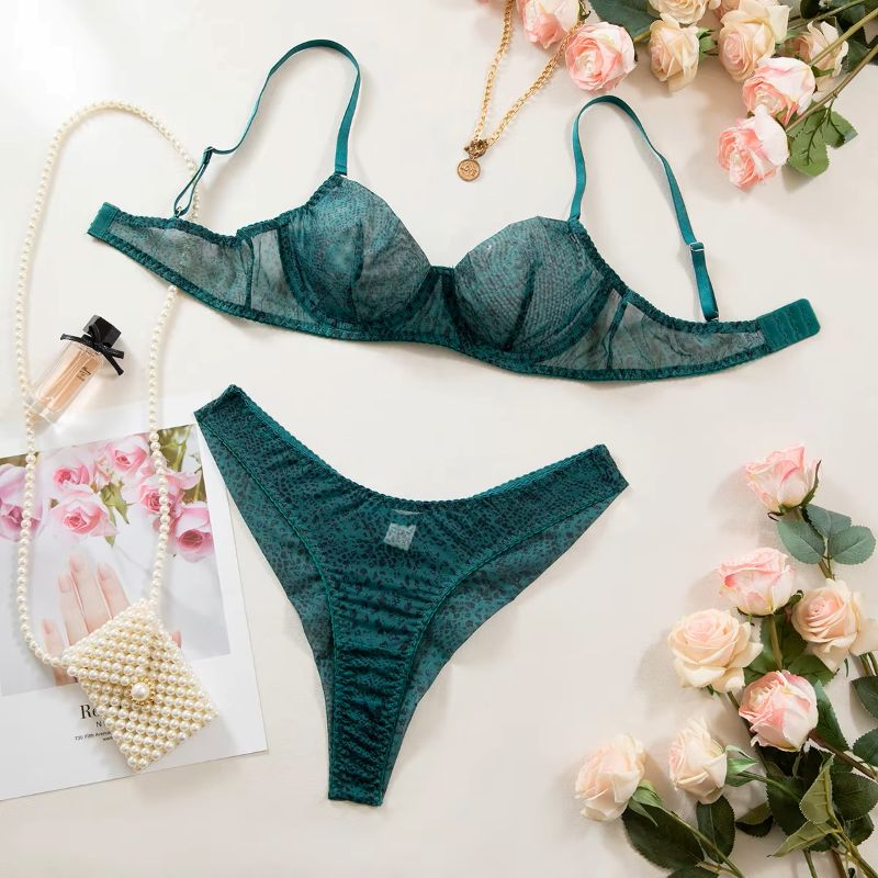 2pcs/Set Woman Lingerie Gather - Sheer Mesh Bra のレビューと価格