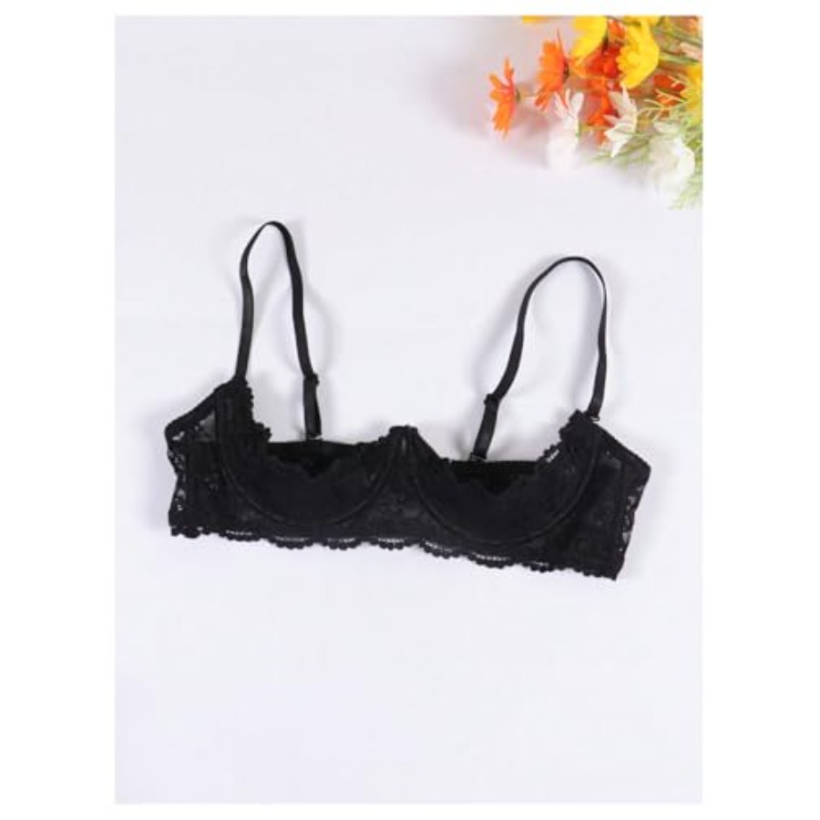 OYOANGLE Women's 1/4 Cup Lace  - Demi Bra Balconette のレビューと価格