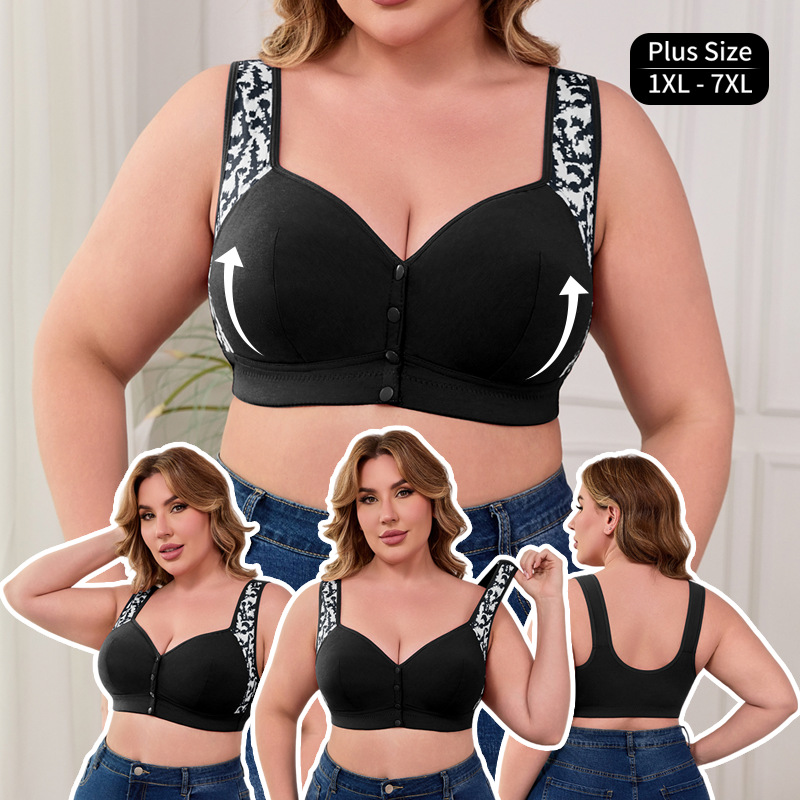 XL-7XL Plus Size Front Buckle  - Wirefree Bra Comfort のレビューと価格